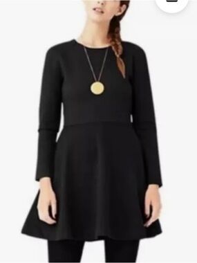Kate Spade Saturday Skater Black Long-Sleeve Fit-and-Flare Mini Dress Sz 8